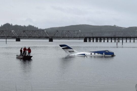 Small Corporate Jet Skids Off Runway in Coos Bay Crash