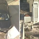 Los Angeles City Hall Evacuated After Car Crashes Into Steps