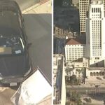 Los Angeles City Hall Evacuated After Car Crashes Into Steps