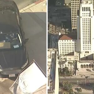 Los Angeles City Hall Evacuated After Car Crashes Into Steps