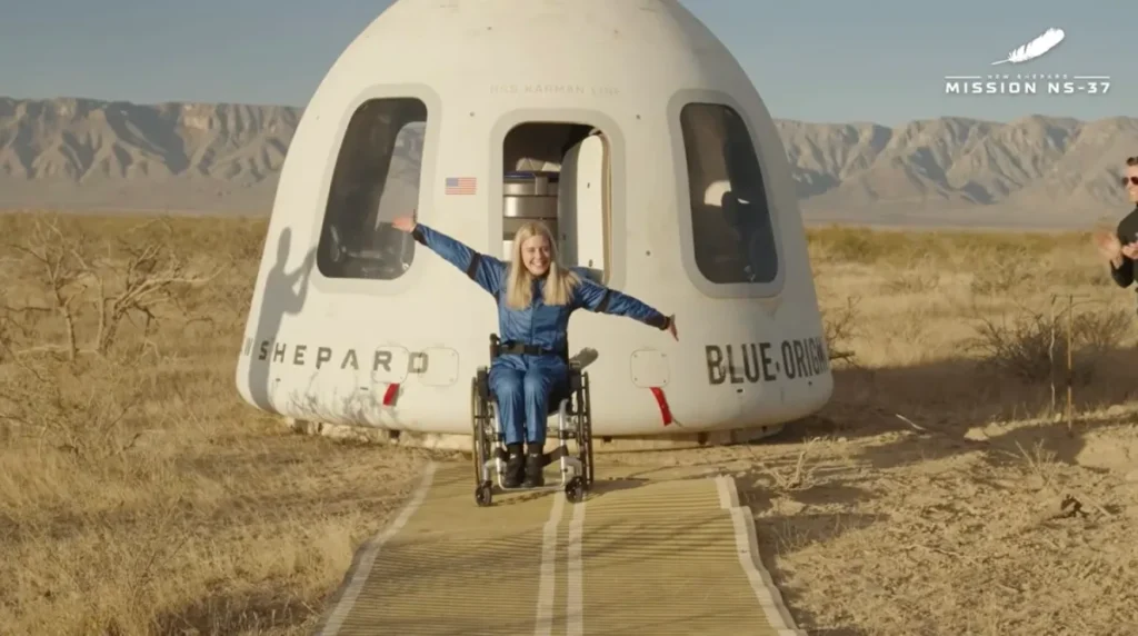 Blue Origin launches first wheelchair user to space and back