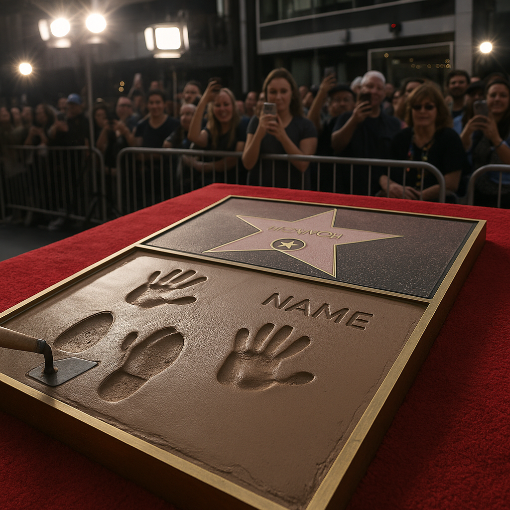 Robert Duvall receiving his handprint and footprint ceremony in Hollywood in 2011