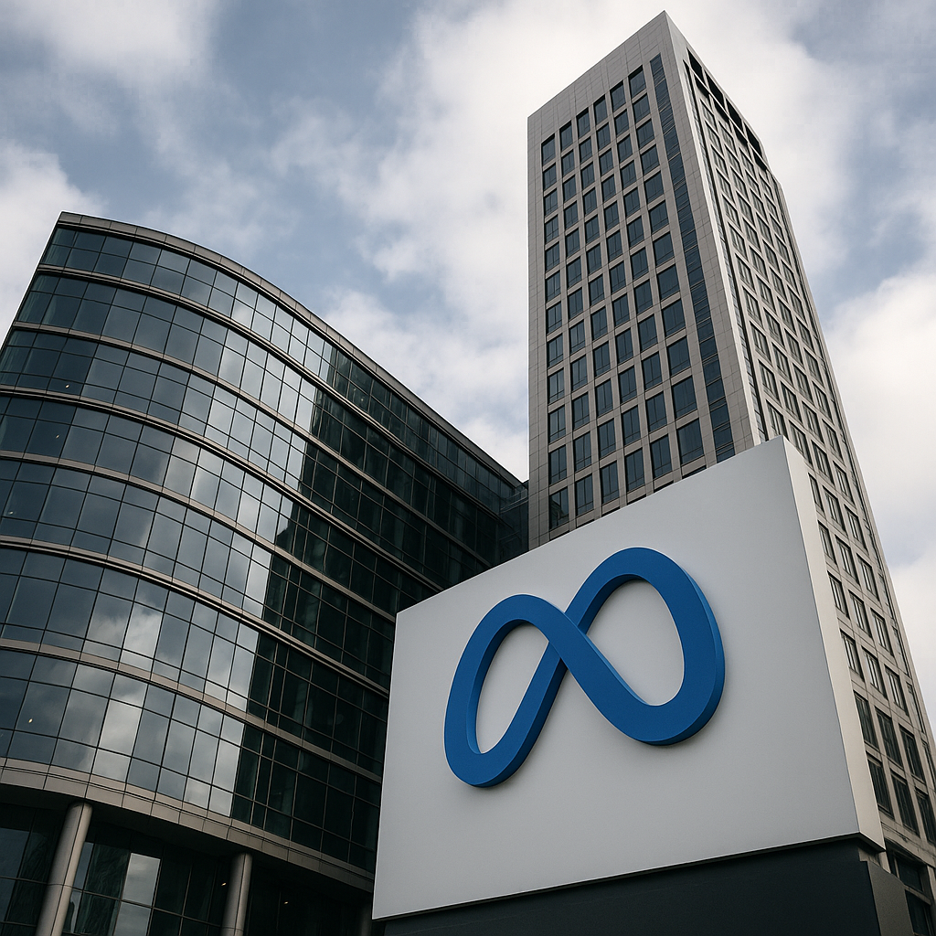 Tech giant headquarters, with Meta’s logo prominently displayed