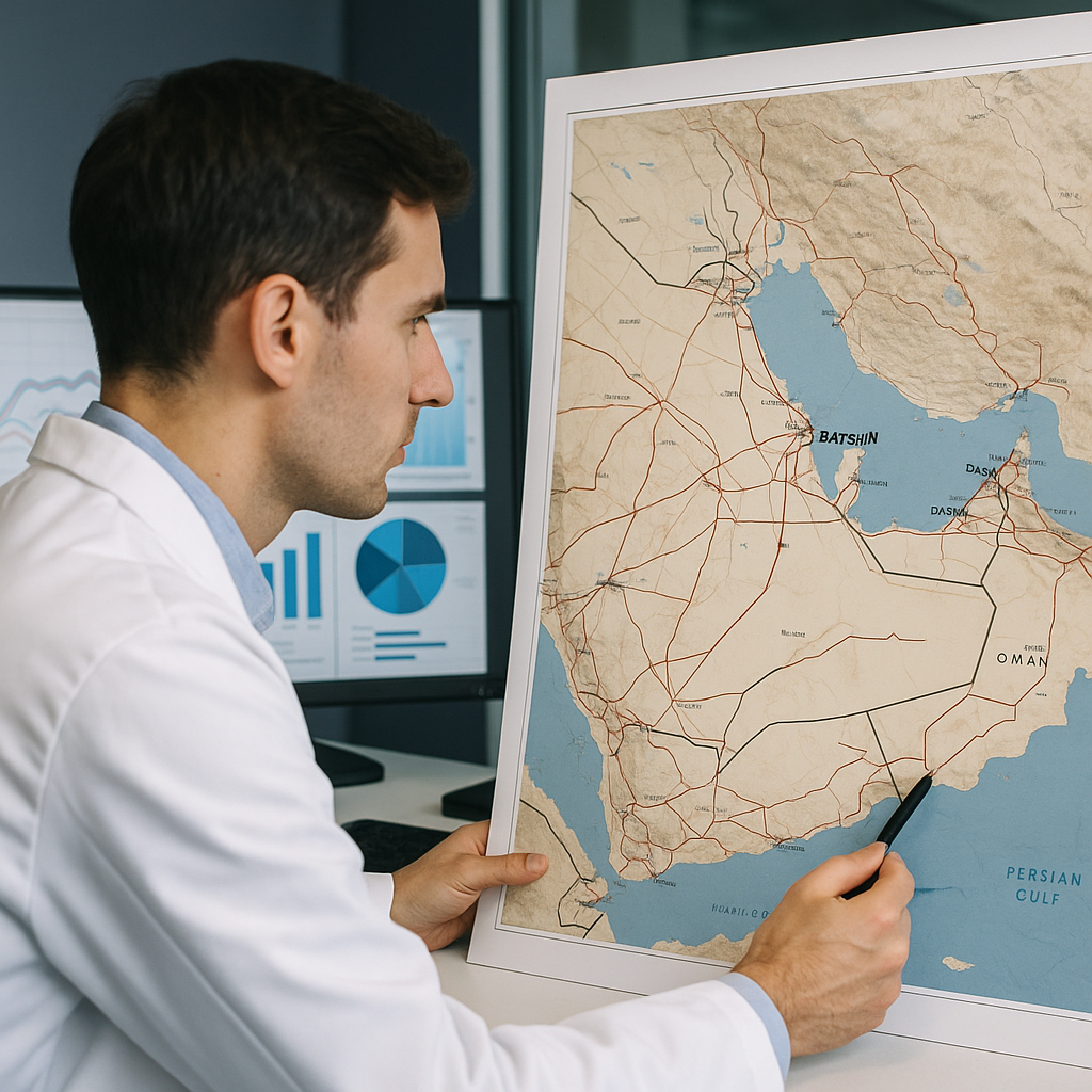 A researcher analyzing impact risks on Gulf region infrastructure