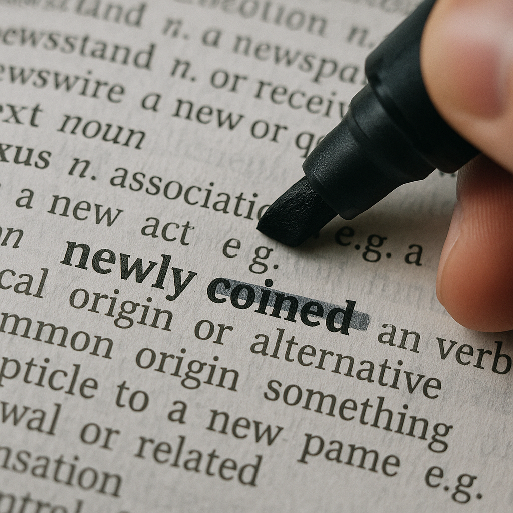 Symbolic image of a dictionary being updated or a word highlighted on a page