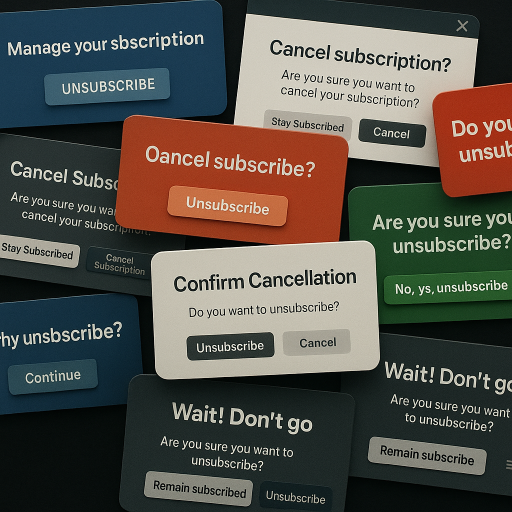A cluttered interface representing numerous overlapping subscription services