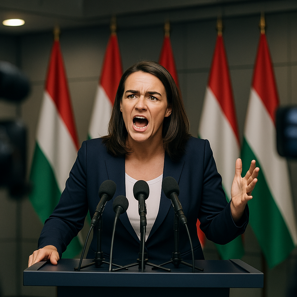 Peter Magyar addressing a crowd during an election rally in Budapest