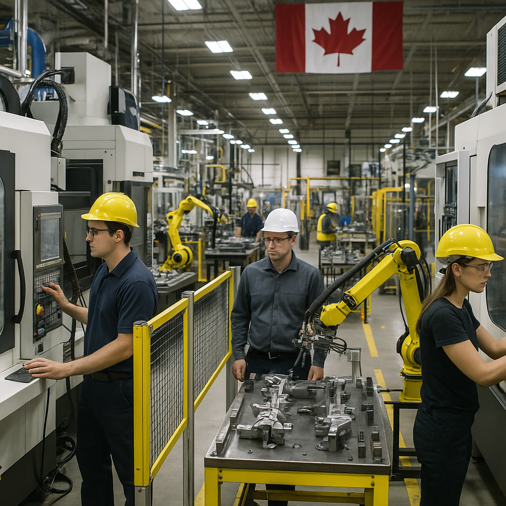 A busy manufacturing plant in Canada specializing in automotive parts production
