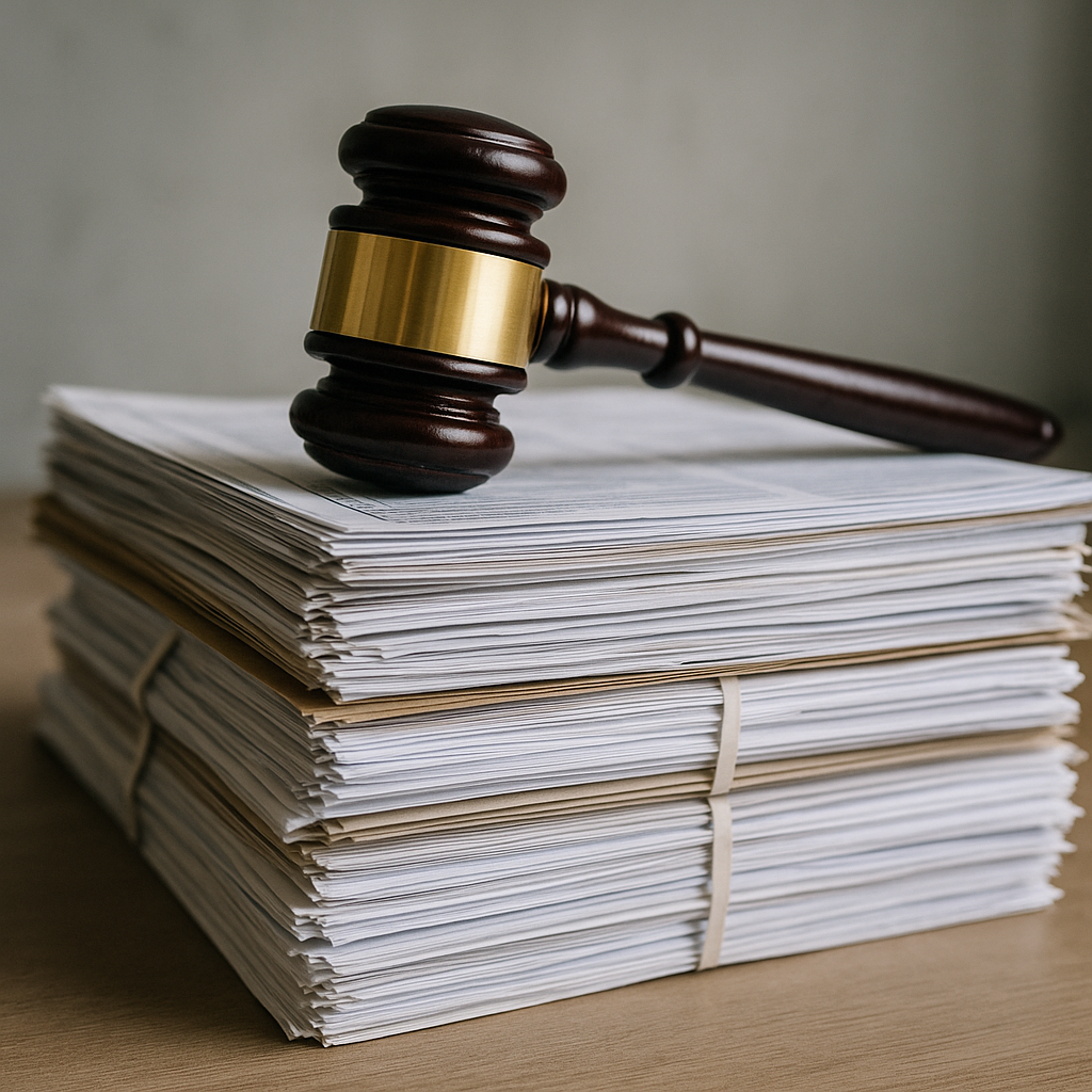 A gavel and paperwork symbolizing government reforms or audits