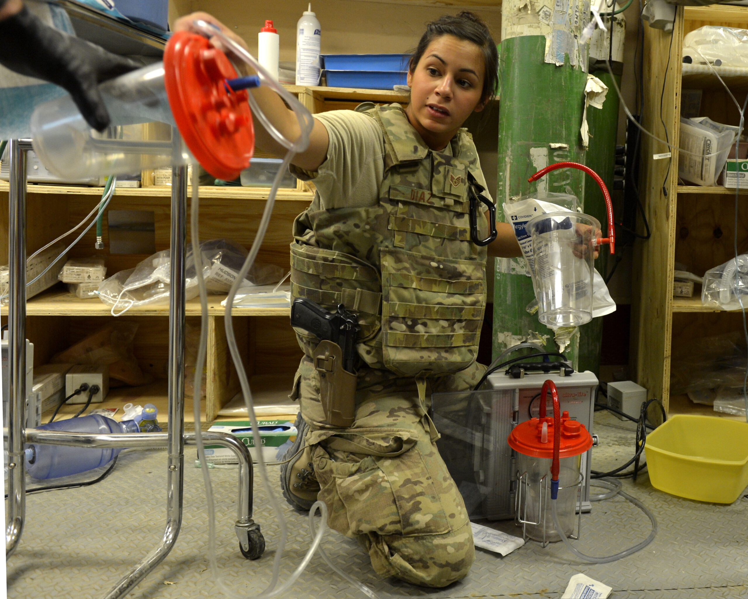 Surgical team inside an operating room environment