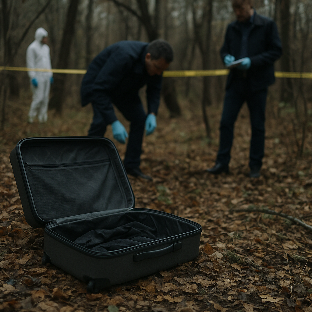 Crime scene tape surrounding a wooded area