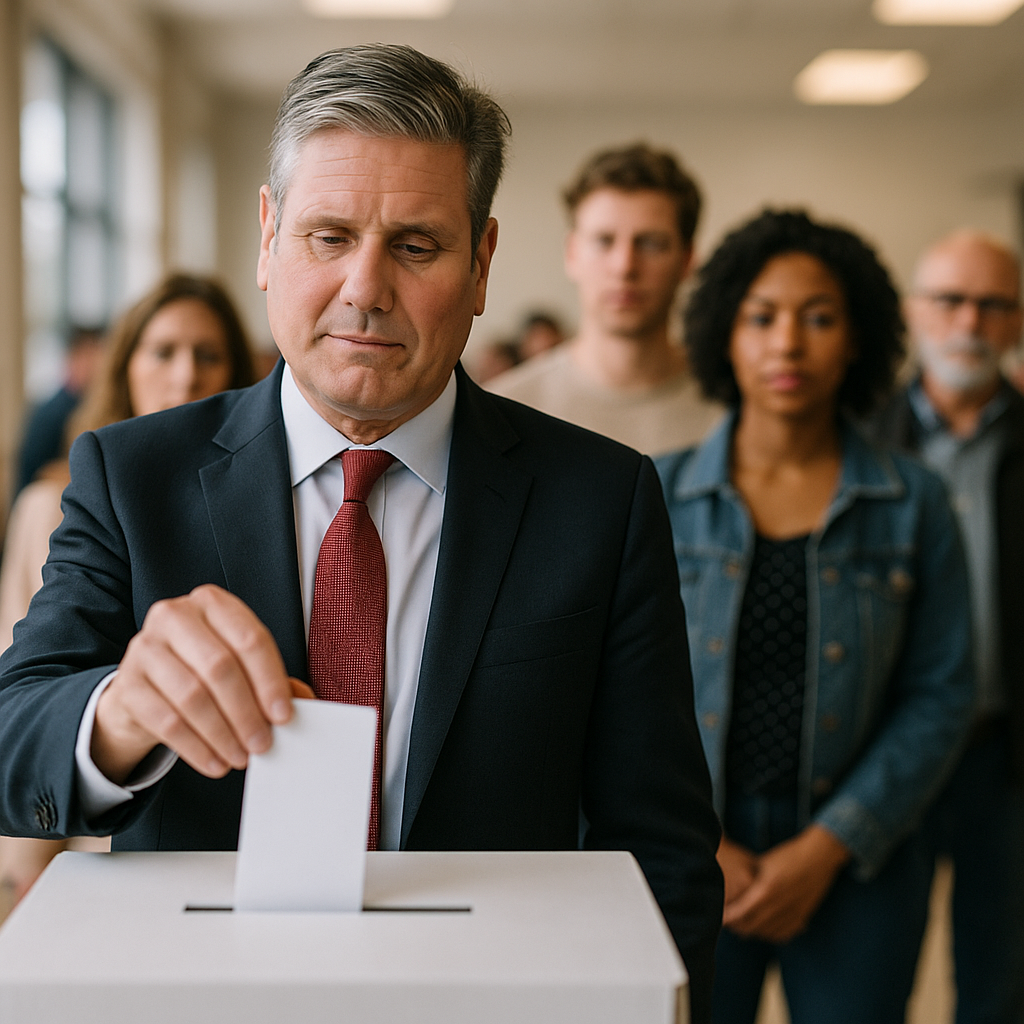 Viktor Orbán casting his vote at a polling station in Budapest