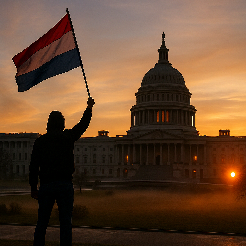 Hungarian Parliament building with the Danube River in the foreground, symbolizing Hungary's shift in direction