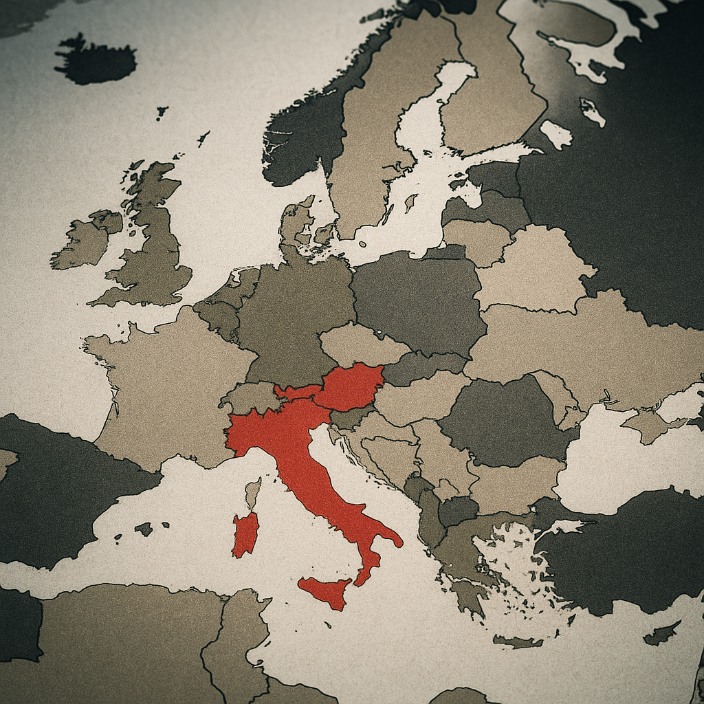 A global map highlighting Italy, symbolizing the ruling's international impact