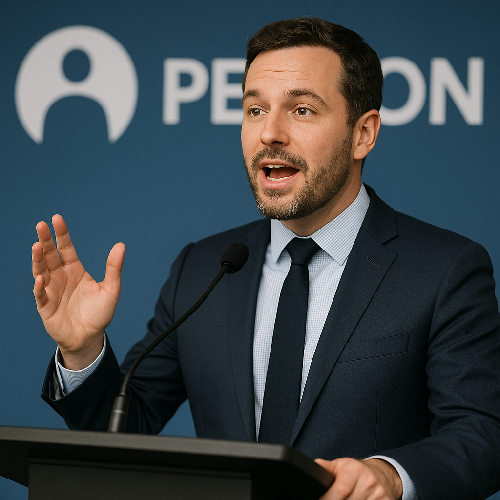 Jerome Powell speaking at a podium with Federal Reserve signage