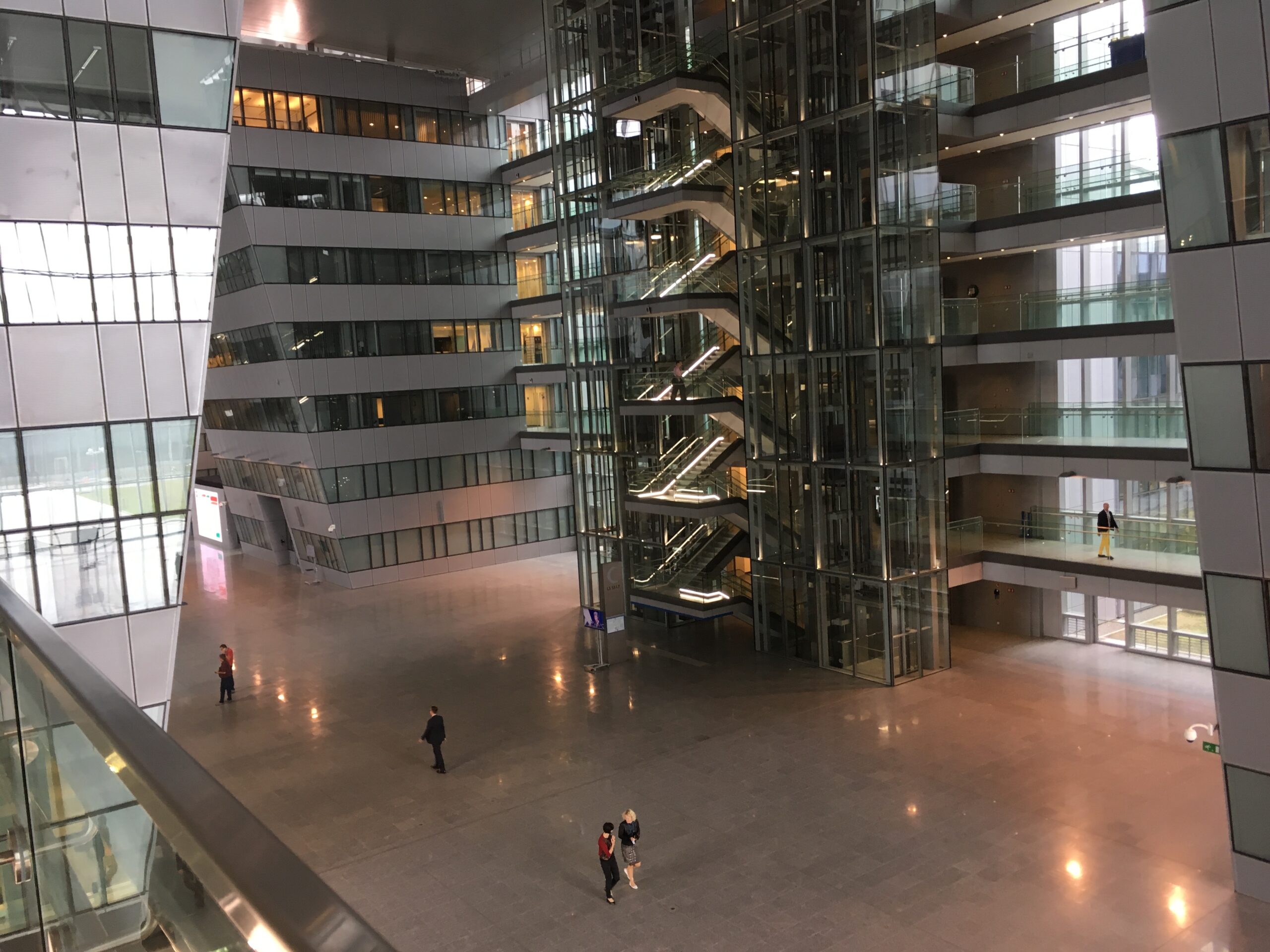 A NATO headquarters building at sunset