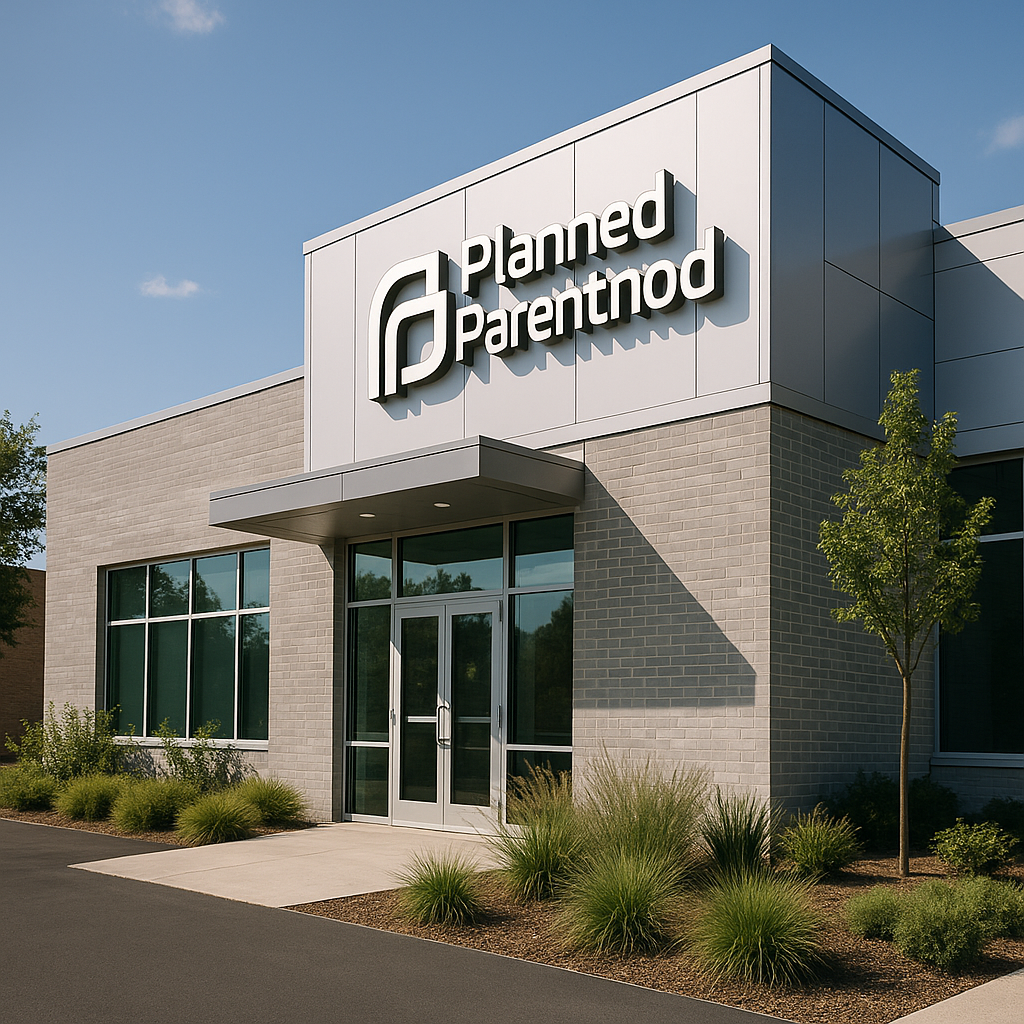 Exterior view of Bridgeport Hospital, with signage visible