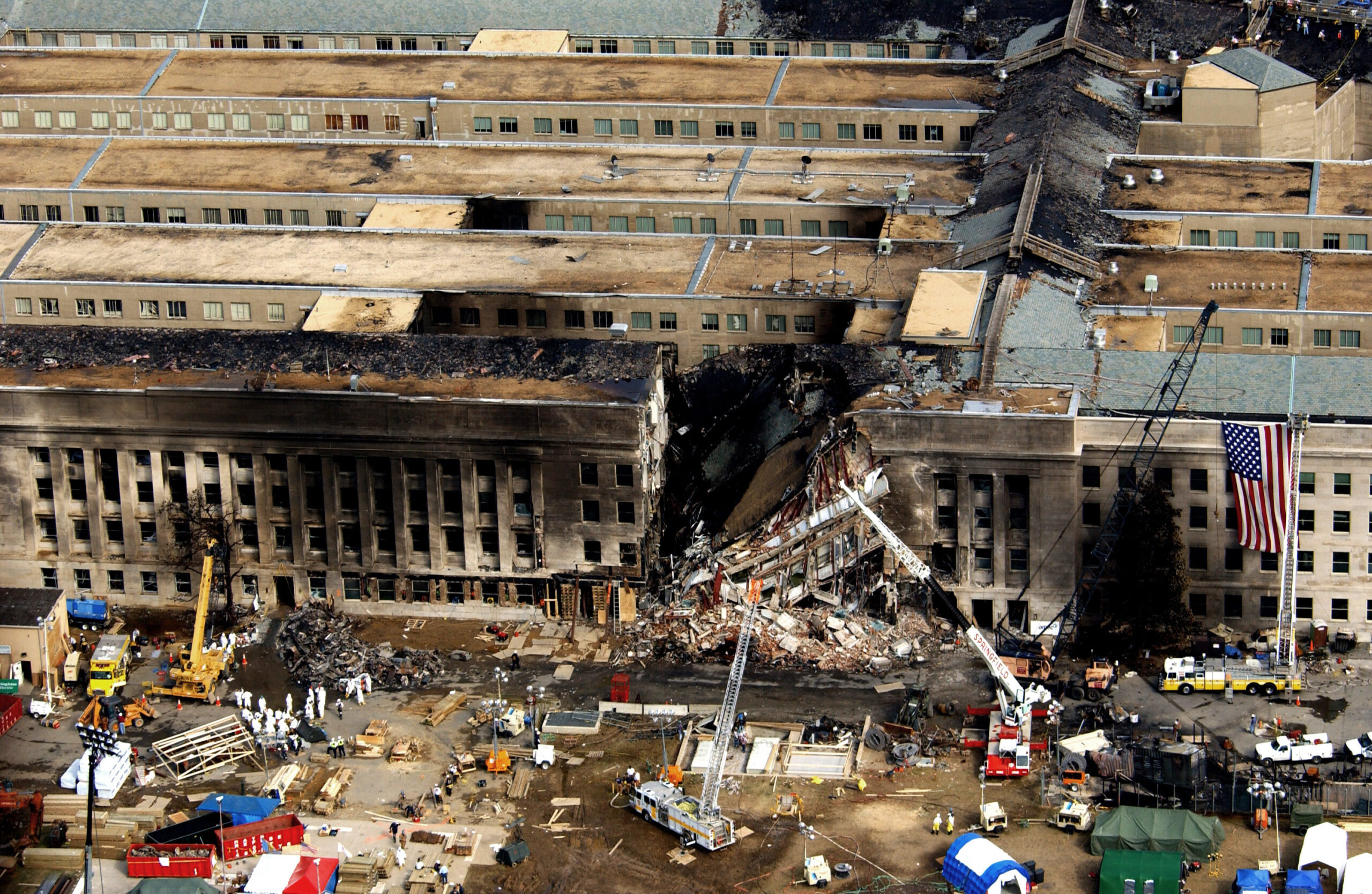 Aerial view of the Pentagon building on a sunny day