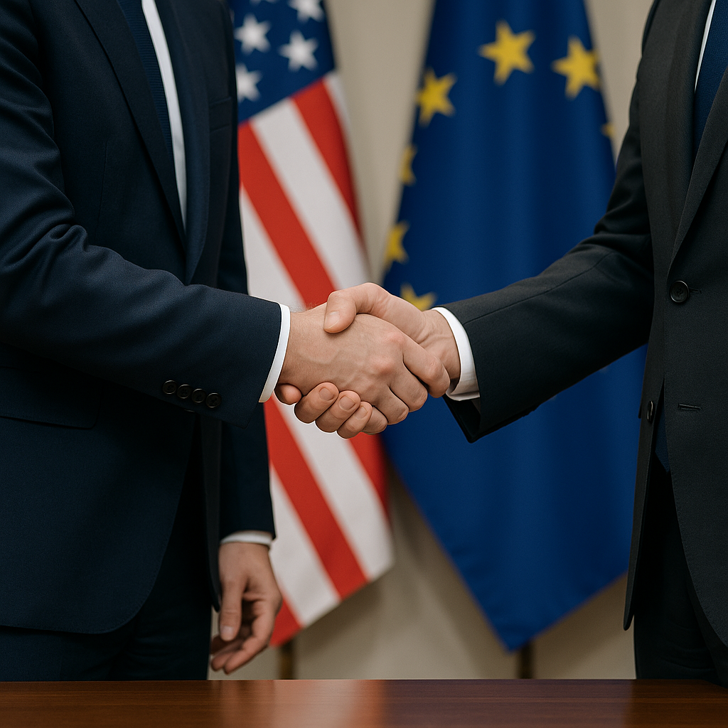A symbolic handshake between two diplomats from different regions