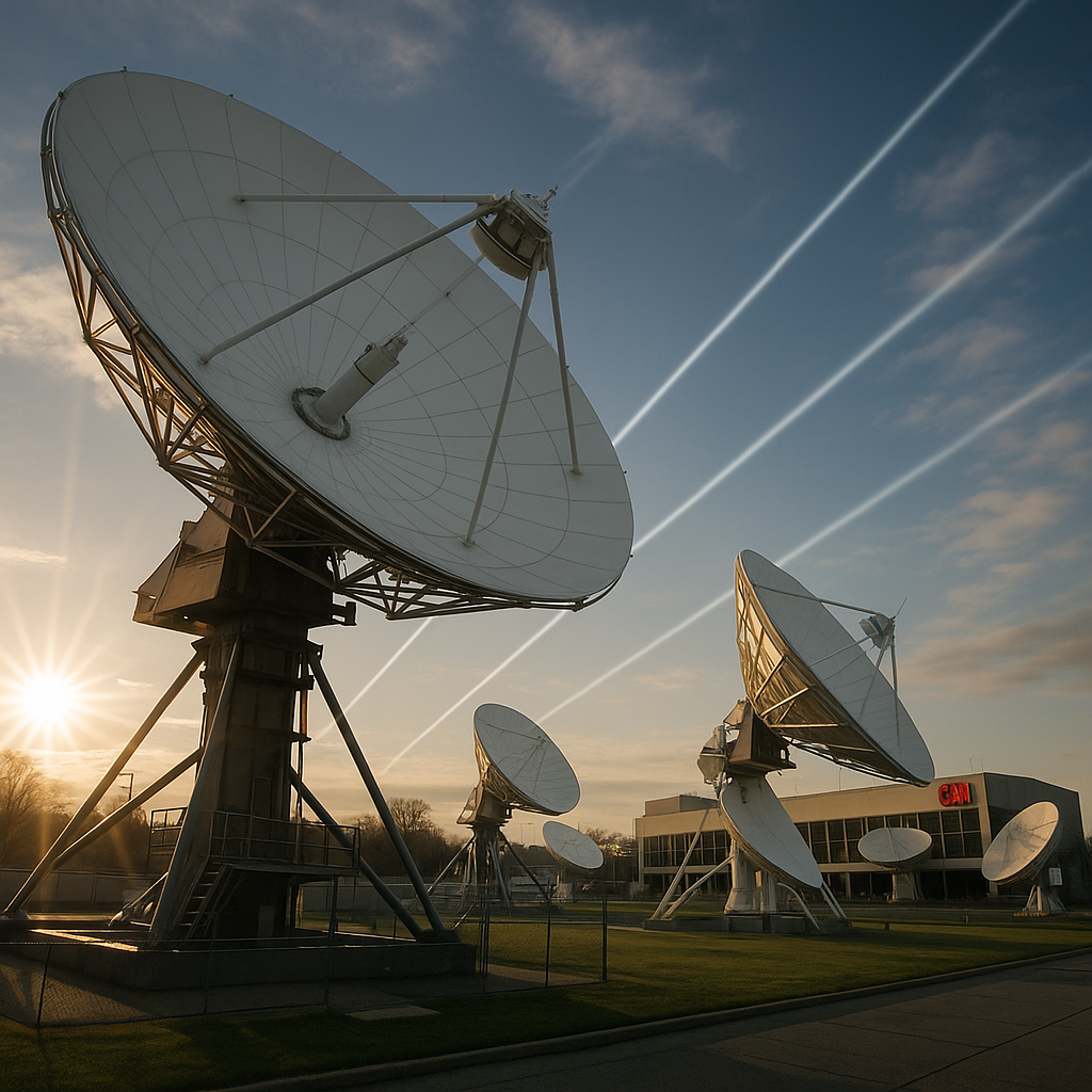 Satellite dishes symbolizing CNN’s global broadcasting reach