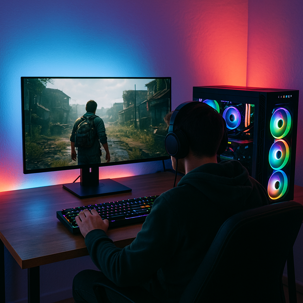 A gamer testing out a new title through a subscription service