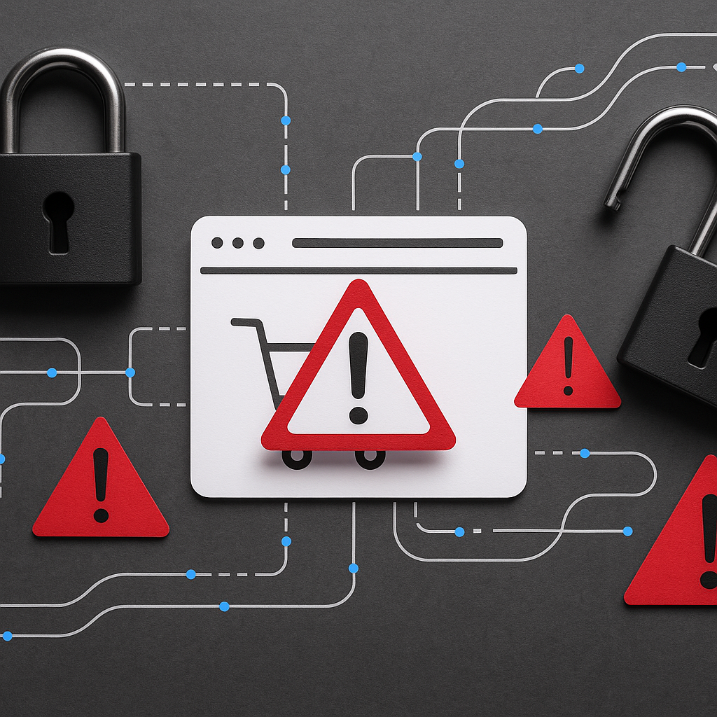 Concept art depicting phishing attacks through retail websites