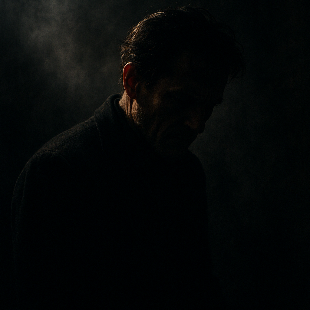 A conceptual image of Nicolas Cage in a shadowy, intense scene, representative of a potential TV drama role