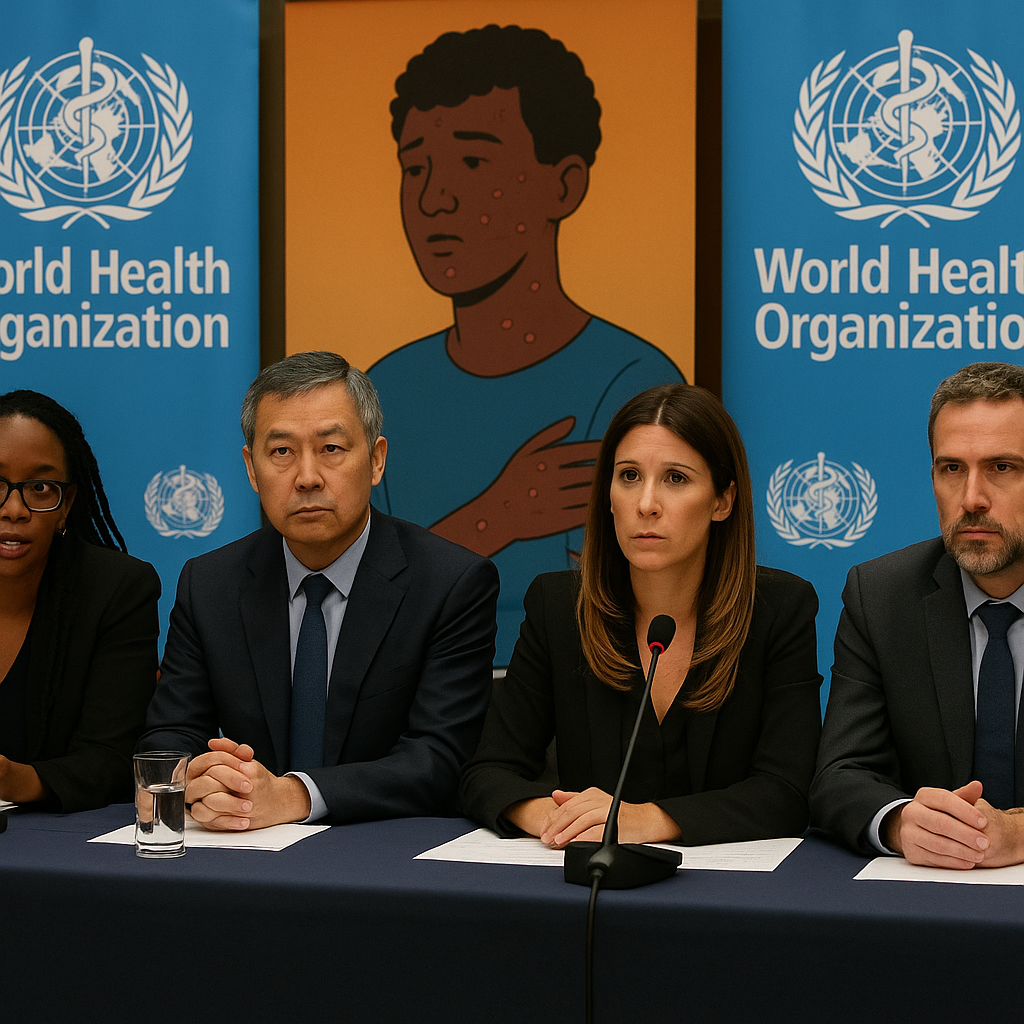 WHO officials at a press conference addressing the hantavirus outbreak