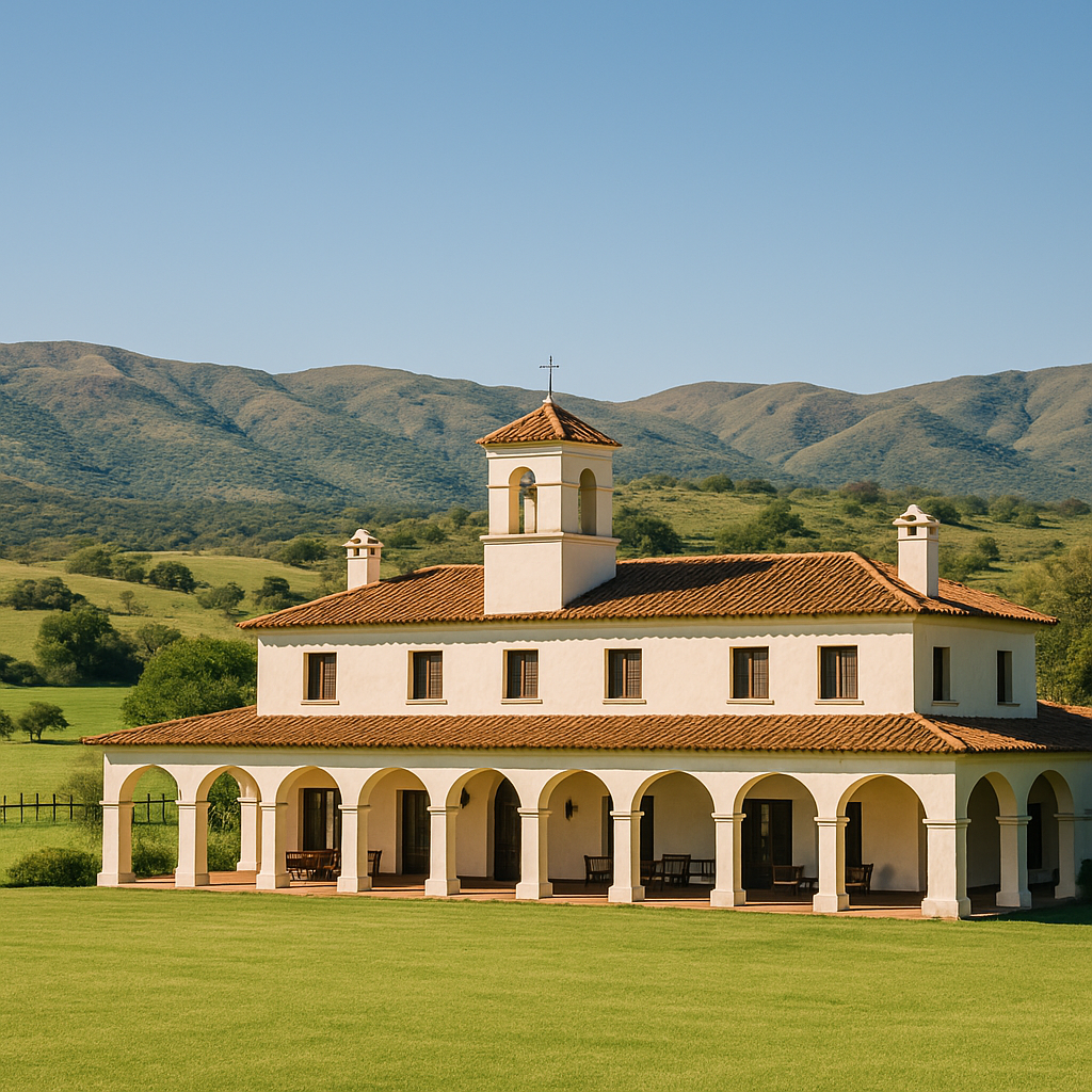 A luxurious estancia in Argentina's countryside, symbolic of wealth and retreat