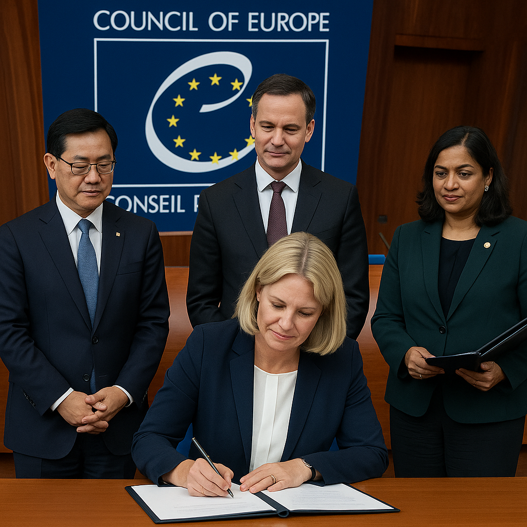 A gathering of ministers at the Council of Europe headquarters, Strasbourg