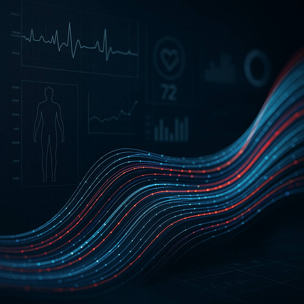 A symbolic representation of data streams on a digital screen, suggesting connectivity and information flow