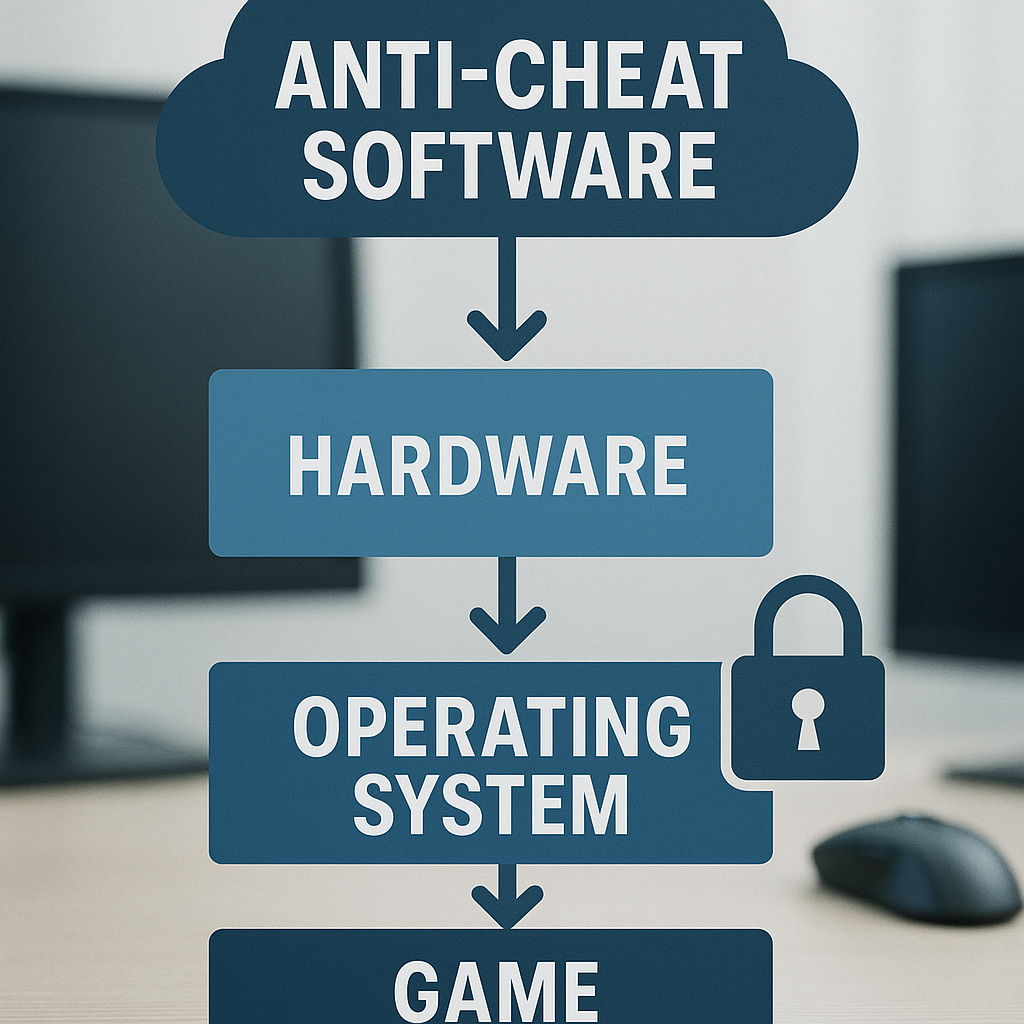 A graphic showing the player experience before and after anti-cheat implementation