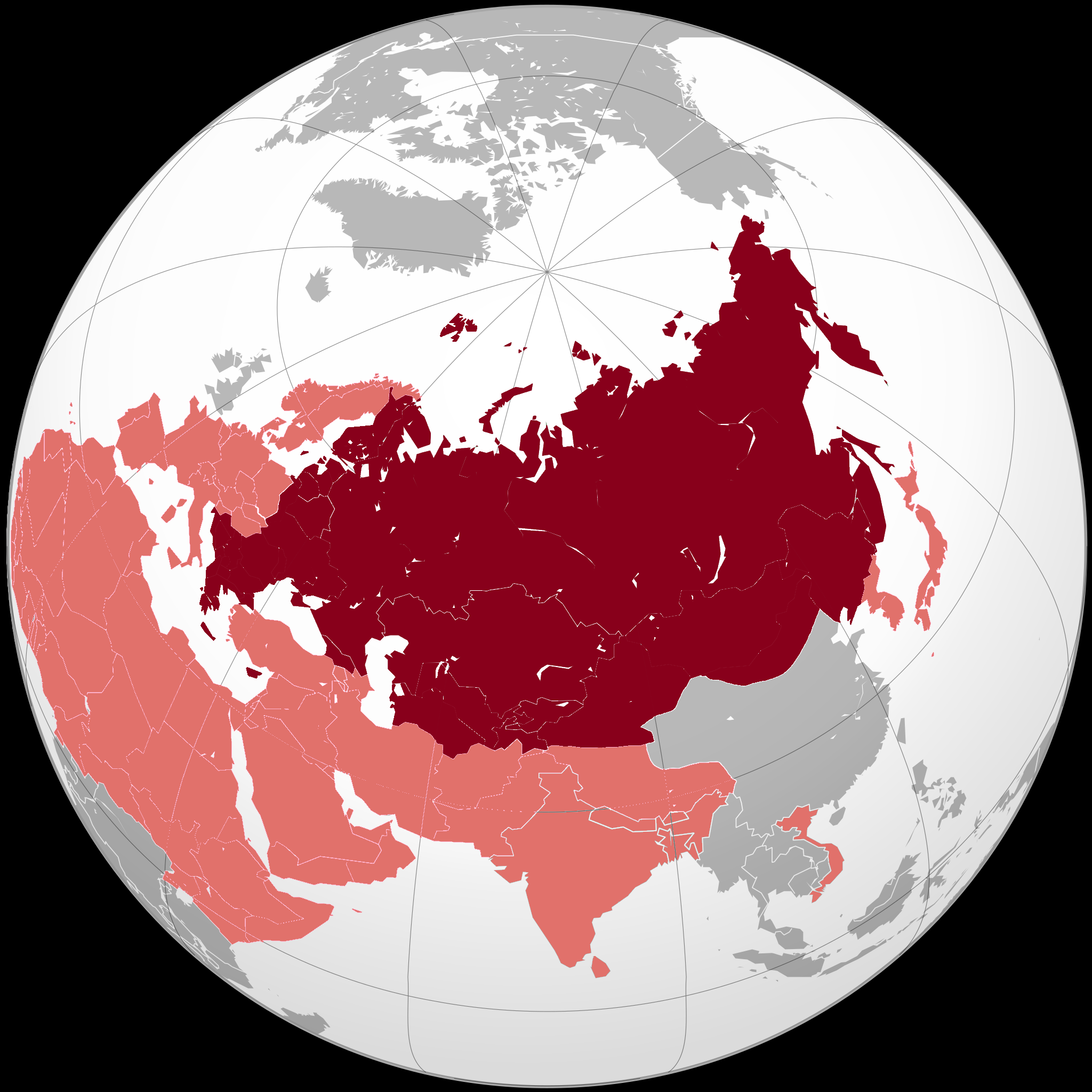 A world map with China, Russia, and Ukraine highlighted in connection symbols