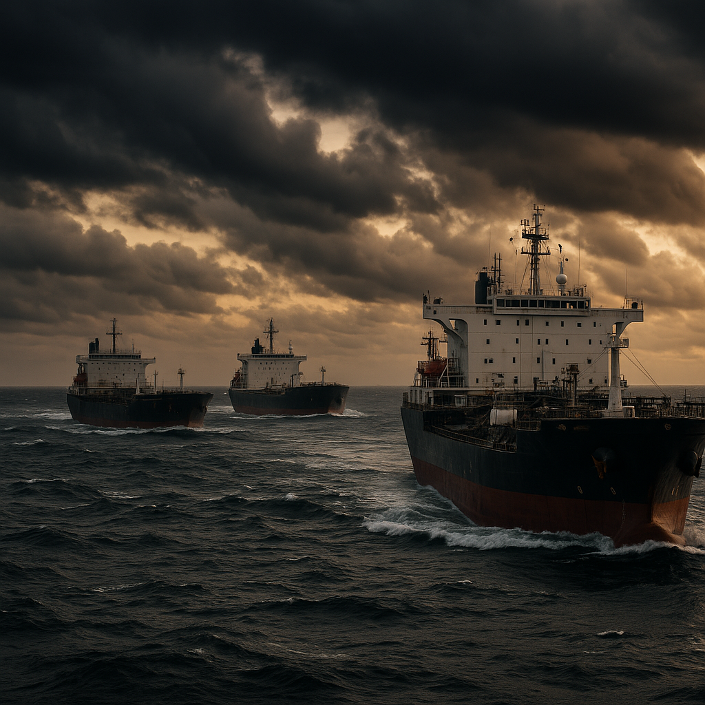 Oil tankers navigating through Persian Gulf amid rising geopolitical conflict