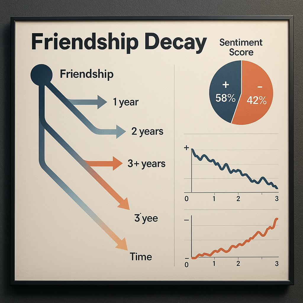 Analytical dashboard with friendship retention metrics