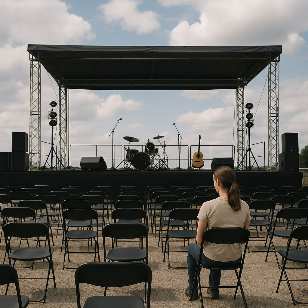 A view of the National Mall with minimal setup for the Freedom 250 concerts